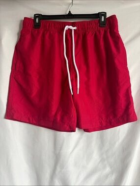 Amazon Essentials Women's Red Athletic Shorts with White Drawstring MM109